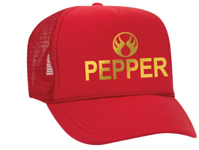 PEPPER Trucker Hat - Red/Gold