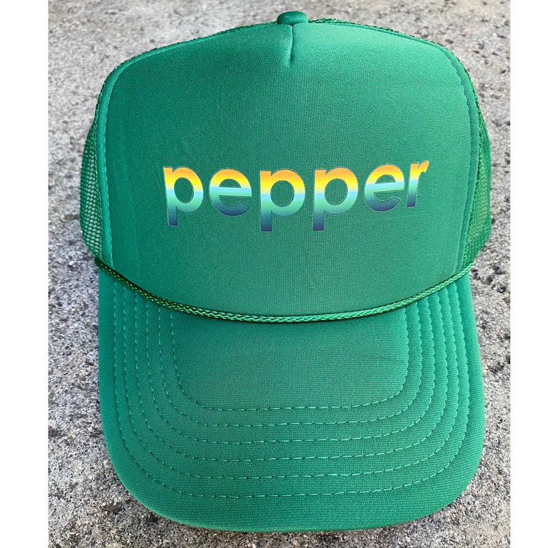 Pepper Green Gradient Logo Trucker Hat