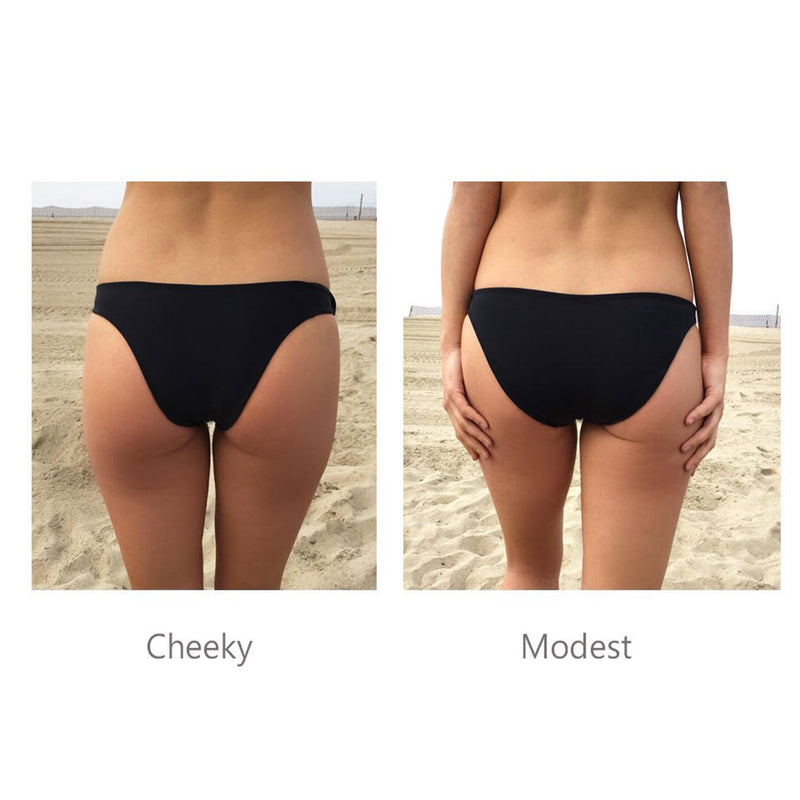 reversible sport bikini bottom cheeky versus modest mid rise Sunset beach volleyball surfing Pepper Swimwear