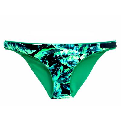 Modest Bikini Bottom Sport  beach volleyball green leaf print reversible